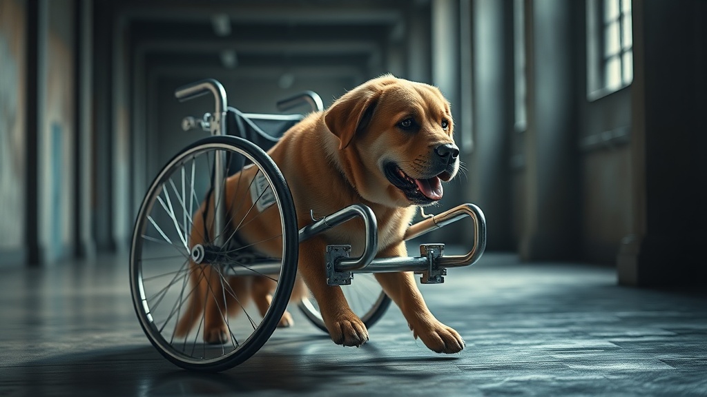 large dog wheelchair aluminum frame bending under weight